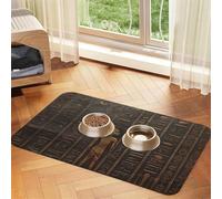 Ancient Egyptian Hieroglyph Dog Food Mat, Absorbent Pet Feeding Mat for Food and Water Bowls Non-Slip Placement Pad for Floors Waterproof Quick Dry Water Dispenser Mat for Dogs Puppy Cats 16x24 Inch