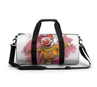 Ancient Egyptian Hieroglyph Gym Bag Small Travel Duffle Bag with Compartment Carry On Weekender Bag for Women Men, Funny Clown Character, 17.7in/9in/9in