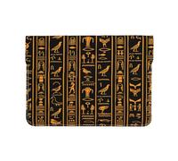 Ancient Egyptian Hieroglyph Laptop Sleeve 13 Inch PU Leather Case Protective Vintage Laptop Bag Water Resistant Computer Case Tablet Carrying Bag for Women Men