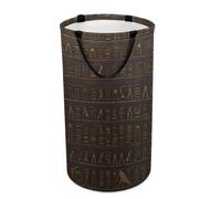 Ancient Egyptian Hieroglyph Laundry Basket with Handle Foldable Laundry Hamper Narrow Laundry Bag for Bedroom, Bathroom, Laundry Room 15.7x27.2 in