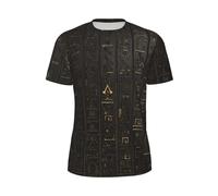 Ancient Egyptian Hieroglyph - Men's Short Sleeved Summer Mesh T-Shirt, Breathable Men Tee, Stylish Crew Neck Polyester Quick Dry Gym Running Workout Casual Shirts Tops Black