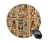 Ancient Egyptian Hieroglyph Mouse Pad Round Laptop Mouse Mat Cute Computer Mousepad Keyboard Pad Non-Slip Desk Pads for Gaming Office Work Home