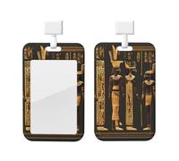 Ancient Egyptian Hieroglyph Print Card ID Badge Holder with Breakaway Lanyard,for Doctor Teacher Nurse Staff Office
