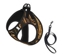 Ancient Egyptian Hieroglyph Print Dog Harness and Leash Set,Breathable Adjustable Escape Proof Vest for Cats Dogs