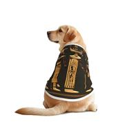 Ancient Egyptian Hieroglyph Print Dog Outfit Sleeveles, Funny Pet Dog Clothes Machine Washable Shirt Vest For Medium Large Dogs