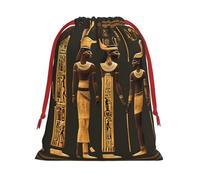 Ancient Egyptian Hieroglyph Print Drawstring Gift Bags For Christmas,Holiday Party Gift Wrapping Bag Assorted Sizes