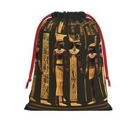 Ancient Egyptian Hieroglyph Print Drawstring Present Bag Wrapping Reusable Bag Present Wrap Bags for Christmas
