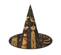 Ancient Egyptian Hieroglyph Print Halloween Hat fun Witch Hat foldable headwear Cosplay Decor personalized 1 piece