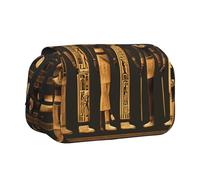 Ancient Egyptian Hieroglyph print Makeup Cosmetic Bag Stationary Kawaii Pencil Box Pouch Gadget Organizer Bag with Zipper