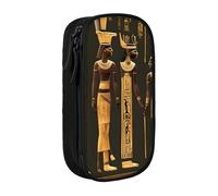 Ancient Egyptian Hieroglyph Print Practical Pencil Case Multi-Compartment Office Travel School Art Daily Supplies