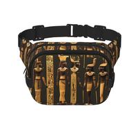 Ancient Egyptian Hieroglyph Print Waist Pack Square Waist Bag Workout Hiking Running Travel Gym Pretty Zipper Fashion