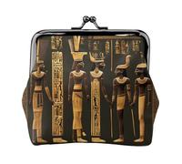 Ancient Egyptian Hieroglyph Print Women'S Kiss Lock Coin Pouch, Mini Wallet For Cards And Lipstick, Soft Compact Purse
