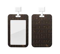 Ancient Egyptian Hieroglyph Printed Card Badge Holder Id Badge Card Holder Badge Holders with Lanyards for Offices Staff Access Card Metro Card