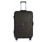 Ancient Egyptian Hieroglyph Printing Elastic Suitcase Cover with Print Side Invisible Zippers Protects Luggage from Dust Scratches