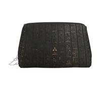 Ancient Egyptian Hieroglyph PVC Leather Makeup Bag Cosmetic Pouch Travel Organizer Toiletry Clutch