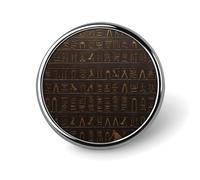 Ancient Egyptian Hieroglyph Round Lapel Pins for Men Women Metal Button Pin Fashion Personalized Brooch Pins for Men Suits Cute Brooch Badge for Backpack Clothing Hat Bag Decoration