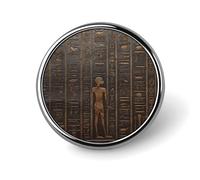 Ancient Egyptian Hieroglyph Round Lapel Pins for Men Women Metal Button Pin Fashion Personalized Brooch Pins for Men Suits Cute Brooch Badge for Backpack Clothing Hat Bag Decoration