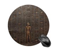 Ancient Egyptian Hieroglyph Round Mouse Pad 7.8 Inch, Portable Gaming Mouse Mat with Non-Slip Rubber Base & Smooth Surface, Waterproof Mousepad for PC, Laptop, Computer, Office, Home