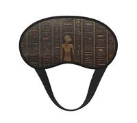 Ancient Egyptian Hieroglyph Sleep Mask for Side Sleepers: Blackout Eye Masks for Sleeping - Soft Breathable Soft Eye Shade Cover for Travel - Adjustable Night Blindfold for Men Women Gifts