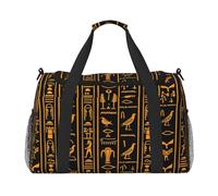 Ancient Egyptian Hieroglyph Travel Duffle Bag Vintage Gym Overnight Weekender Bag for Men Women Lightweight Carry On Luggage for Workout Holiday