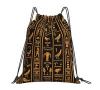 Ancient Egyptian Hieroglyph Vintage Women Men Swimming Bags Foldable Drawstring Bag Waterproof Drawstring Backpack For Holidays Swim Football