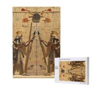 Ancient Egyptian Hieroglyph Warrior Gold Personalised 1000 Piece Wooden Jigsaw Puzzle For Adults, Custom Portrait Picture