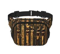 Ancient Egyptian Hieroglyph Zipper Fanny Pack, Crossbody Bags with Adjustable Strap for Jogging, Cycling