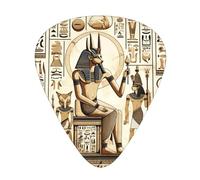 Ancient-Egyptian-Hieroglyphs 12 Pack Guitar Picks With 3 Thicknesses And Storage Box, Abs Plectrums For Electric Bass Guitar Players