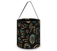 Ancient Egyptian Hieroglyphs Large Easter Basket Candy Bags Canva Tote Bag Portable Hallowee Bucket