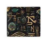 Ancient Egyptian Hieroglyphs Mens Wallet Slim Leather Card Holder Bifold Wallets Front Pocket