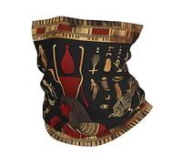 Ancient Egyptian Hieroglyphs Symbols Black Gold Red Men Women Bandana Microfiber Magic Headband Quick Drying Neck Warmer For Football Fishing Climbing