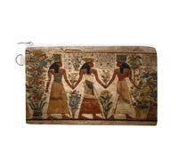 Ancient Egyptian History Coin Purse Small Wallets with Zippered Key Ring Cute Wallet