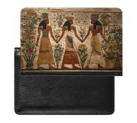 Ancient Egyptian History Passport Holder Cover Wallet with ID Card Slot Slim Travel RFID Blocking Case Protector Essentials for Women Men