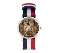 Ancient Egyptian History Wrist Watches for Men Women Casual Braided Strap Easy Reader for Work Workout