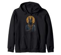 Ancient Egyptian Jackal Deity Ankh Temple Art Icon Zip Hoodie