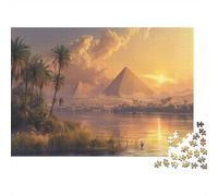 Ancient Egyptian Landscape Jigsaw Puzzles Challenge Toy Educational Games Home Decoration for Adults& Teenager Age 14 Years Up 38x26cm/1000pcs