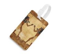 Ancient Egyptian Luggage Tag Cute Unique Travel Bag Tag Personalized Luggage Tag ID Label Address Card and Durable Round Ring Travels Gift Airport Essentials White-Style