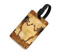 Ancient Egyptian Luggage Tag Cute Unique Travel Bag Tag Personalized Luggage Tag ID Label Address Card and Durable Round Ring Travels Gift Airport Essentials Black-Style
