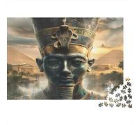 Ancient Egyptian-Mythical Pharaoh Style Jigsaws 1000 Pieces for Adults on Thick Blue Board Jigsaws for Adults Pharaoh Mask As A Fun And Challenging Family Game for Collectible Art 38x26cm/1000pcs