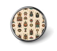 Ancient Egyptian Pattern Round Lapel Pin Button Brooch Tie Badge Elegant Hat Clothing Jewelry Accessories