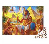 Ancient Egyptian Pharaoh 1000 Pc Egyptian God Pyramid Premium Cardstock Jigsaw Puzzle Educational Decompression Puzzle Collectors Wall Decoration Gift 52x38cm/1000pcs