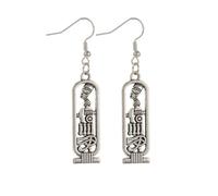 Ancient Egyptian Pharaoh Earrings, Eye of Horus Dangle Earrings, Vintage Exotic Jewelry for Women