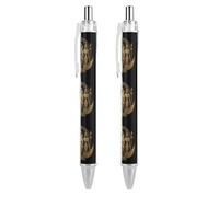 Ancient Egyptian Pharaoh Retractable Ballpoint Pen Black Ink Ball Point Pen Work Pens 2 PCS