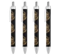 Ancient Egyptian Pharaoh Retractable Ballpoint Pen Black Ink Ball Point Pen Work Pens 4 PCS