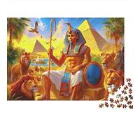Ancient Egyptian Pharaoh Thick Cardboard Jigsaw Puzzle Bundle Family Puzzle Lovers Brain Training Puzzle Gift for Teen Puzzle Fans 12-18 Years 38x26cm/1000pcs