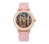 Ancient Egyptian Pharaohs Elegant Women Watch Leather Strap Simplicity Watches Ladies Round Face Wristwatch