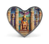 Ancient Egyptian Pharaohs Heart Metal Brooches Small 1" Badge Pin Decorative Lapel Pins Gift Clothing Hat Accessory
