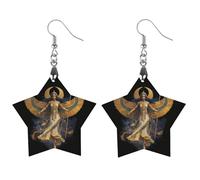 Ancient Egyptian Phoenixes Bird African US Earrings Wood Hoop Earring Dangle Drop Jewelry Pendants for Women Gifts