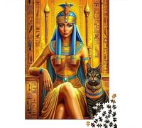 Ancient Egyptian Priestess Jigsaw Puzzle 1000 Piece Jigsaw Puzzle Cat for Adults 1000 Pieces Puzzle Game Relaxation Home Decor Gift 38x26cm/1000pcs