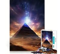 Ancient Egyptian Pyramid Jigsaw Puzzle 1000 Piece Mind Train Fun Burr Free Clean Cut Pieces Absorbing Activity for Quiet Nights (38x52cm)